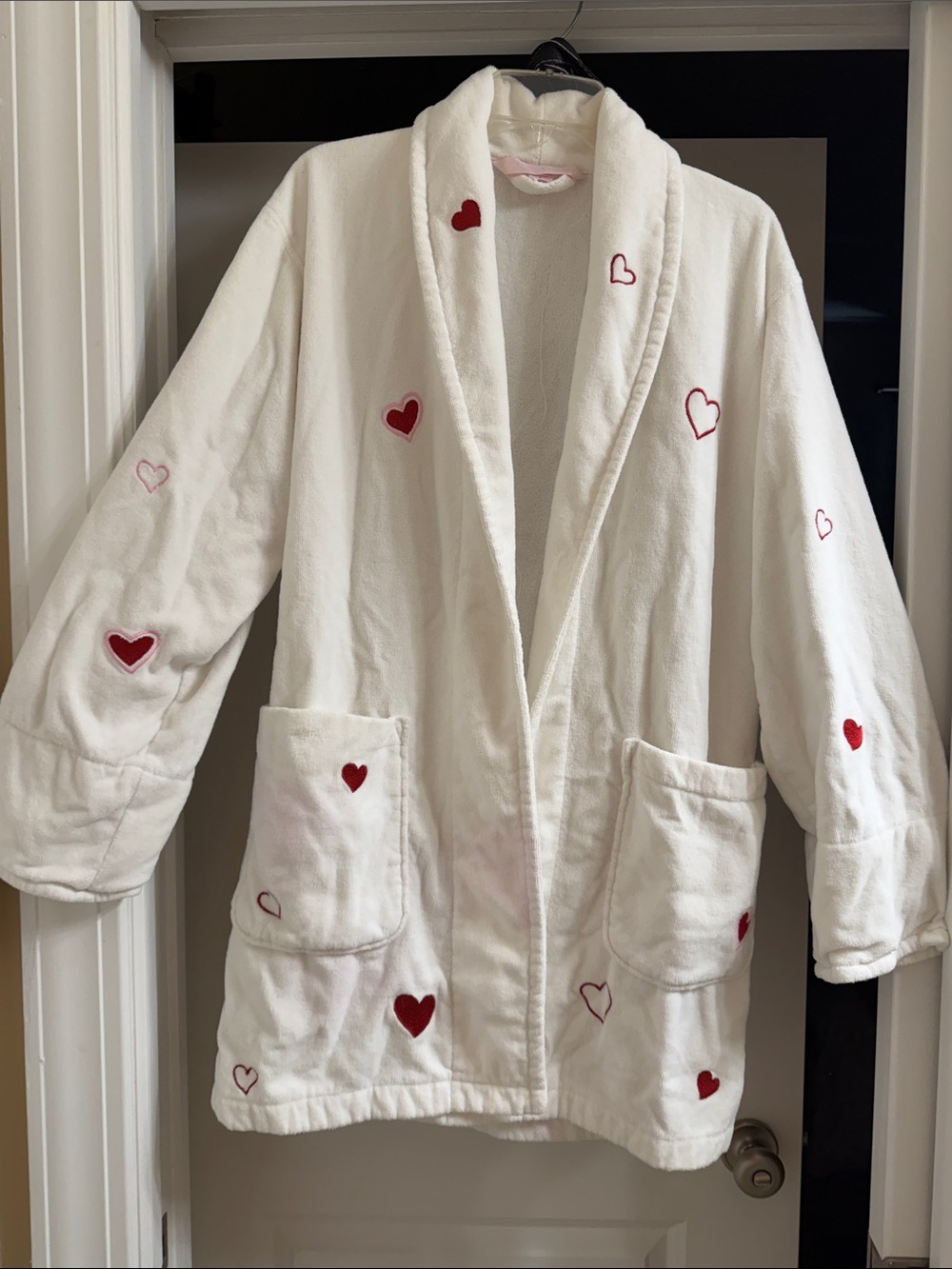 Victorias secrets Robe with red hearts & pockets